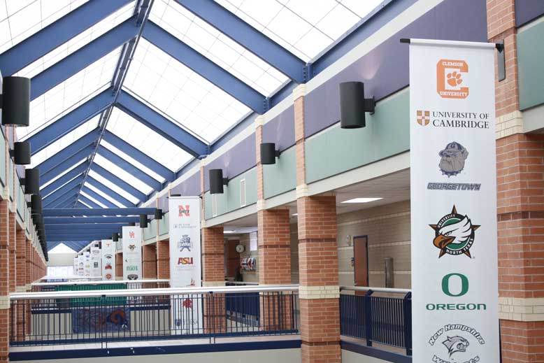 Cy-Ridge hallways sport collegiate banners