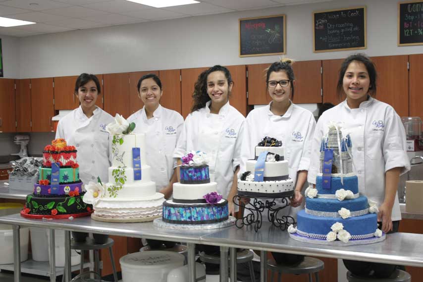 Baking competitors pictured left to right: Lauren Santos, Jaqueline Franco, Alyssa Espiricueta, Bailey Fuentes, and Emily Corpus.