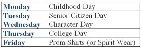 Senior Dress Up Days