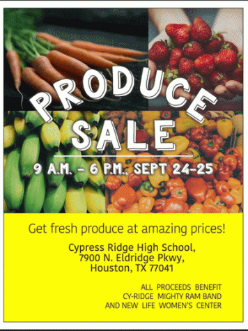 Fliers were handed out to advertise the produce sale. 