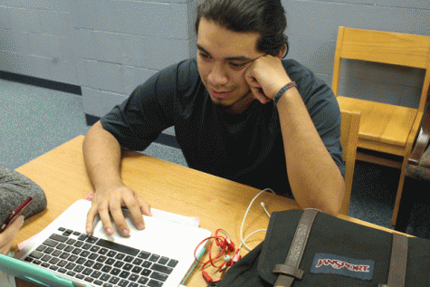 Senior Christopher Garcia may not be taking STAAR this year but still continues to study outside of class.