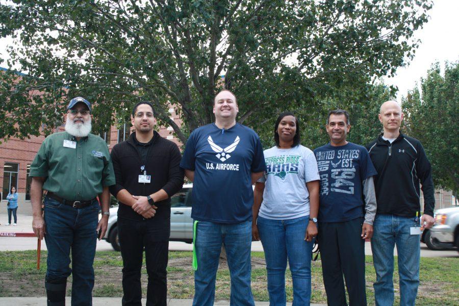 Veterans and faculty members Yusuf Dadaboy, Danny Harrell, Yolanda Holden, Porfirio Munoz and Thomas Johnson (active).