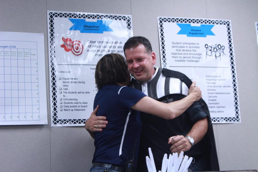 Principal Michelle and Dixon hugging it out once more.