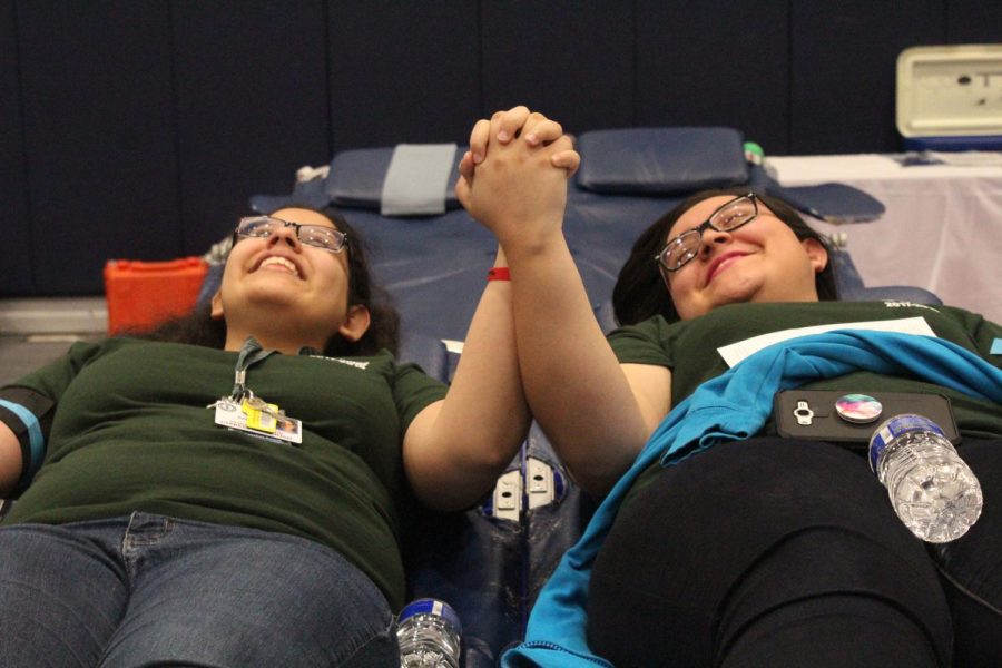 Students and staff attend the semiannual blood drive held in the small gym on April 13 to help save lives by donating blood.