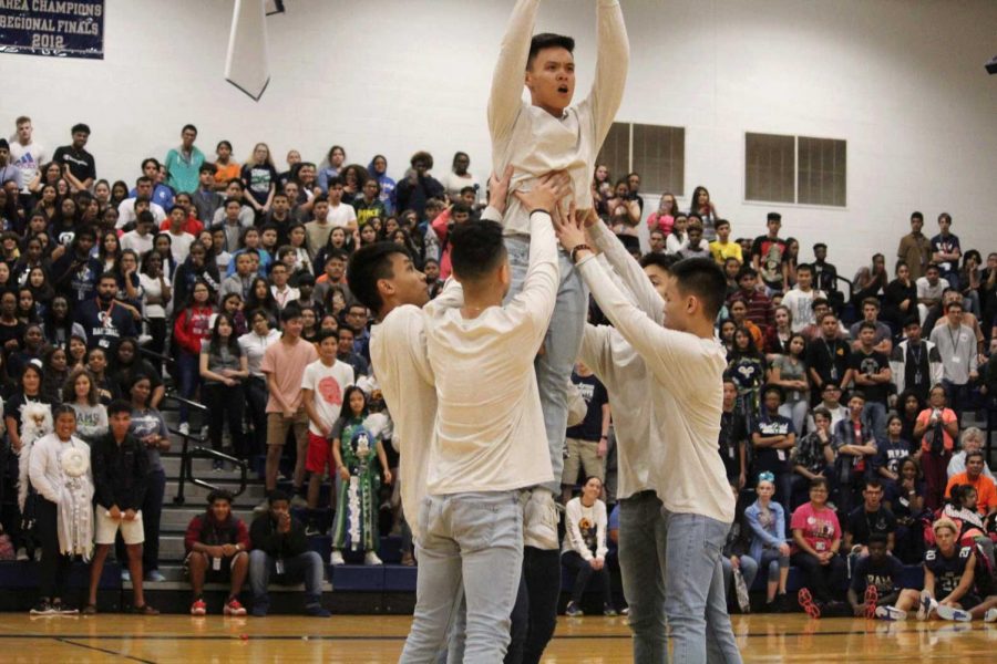 The B Boys performed for all three pep rallies as well as the Spring Show aside the Dazzlers with new participants joining in expanding the group more this school year.